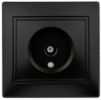 Intro 1-301-05 Розетка TV одиночная, IP20, СУ, Plano, антрацит (10/200/2400) Б0044573 фото