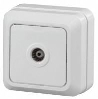 Intro 2Э-301-01 Розетка TV одиночная, ОУ, Quadro, б.м.п., белый (10/200/2400) Б0038872 фото