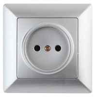 Intro 4-201-03 Розетка 2P, 16А-250В, СУ, Solo, алюминий (10/200/2000) Б0043307 фото