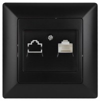 Intro 4-303-05 Розетка информационная RJ45, СУ, Solo, антрацит (10/200/2400) Б0043386 фото