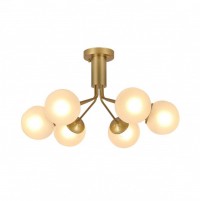 F-promo 2631-6U потолочная люстра F-Promo Каркас золотого цвета, плафоны из стекла белого цвета 2631-6U фото