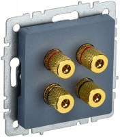 IEK Brite Base маренго аудиорозетка 4-м BR-S40-K35 фото