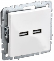 IEK Brite Base белый розетка USB A+A 3,1А BR-U21-D31-K01 фото