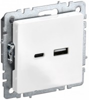 IEK Brite Base белый розетка USB A+C 18Вт BR-U22-018-K01 фото