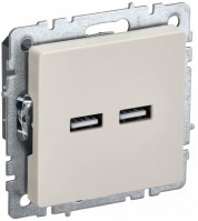 IEK Brite Base бежевый  розетка USB A+A 3,1А BR-U21-D31-K10 фото