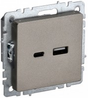 IEK Brite Base шампань розетка USB A+C 18Вт BR-U22-018-K37 фото