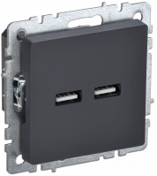 IEK Brite Base графит розетка USB A+A 3,1А BR-U21-D31-K53 фото