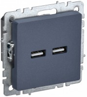 IEK Brite Base маренго розетка USB A+A 3,1А BR-U21-D31-K35 фото