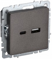 IEK Brite Base тёмная бронза розетка USB A+C 18Вт BR-U22-018-K45 фото