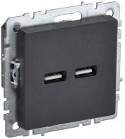 IEK Brite Base чёрный розетка USB A+A 3,1А BR-U21-D31-K02 фото