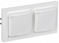 IEK Brite белый розетка с кр. 16А IP44 в сборе 2шт BR-R16-16-44-2-K01-F-PRO фото