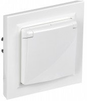 IEK Brite Base белый розетка с кр. 16А IP44 в сборе BR-R16-16-44-K01-F-PRO фото
