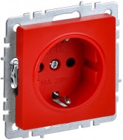 IEK Brite Красная розетка 1-местная с заземлением с защитными шторками 16А BR-R14-16-K04 фото