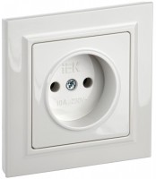 IEK Brite белый розетка без заземления, шторок, 10А в сборе BR-R10-10-K01-F фото