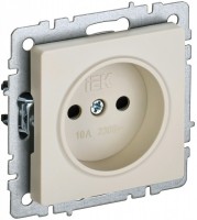 IEK Brite Base бежевый розетка без заземления, со шторками, 10А BR-R13-10-K10 фото