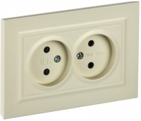 IEK Brite бежевый розетка 2-я без заземления, со шторками, 10А в сборе BR-R23-10-K10-F фото