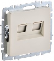 IEK Brite Base бежевый розетка компьютерная 2-ая RJ45 кат.6 BR-K20-2-K10 фото