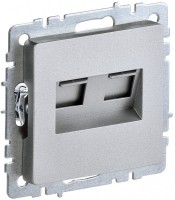 IEK Brite Base алюминий розетка компьютерная 2-ая RJ45 кат.6 BR-K20-2-K47 фото
