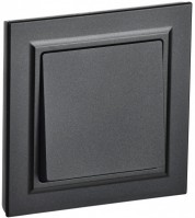 IEK Brite чёрный выключатель 1-клавишный 10А в сборе BR-V10-0-10-K02-F фото