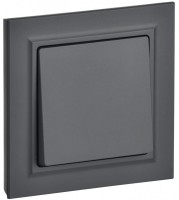 IEK Brite графит выключатель 1-клавишный 10А в сборе BR-V10-0-10-K53-F фото