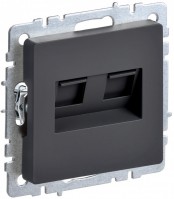 IEK Brite Base графит розетка компьютерная 2-ая RJ45 кат.6 BR-K20-2-K53 фото