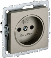 IEK Brite Base шампань розетка без заземления, со шторками, 10А BR-R13-10-K37 фото