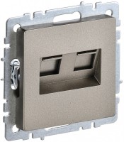 IEK Brite Base шампань розетка компьютерная 2-ая RJ45 кат.6 BR-K20-2-K37 фото