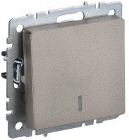 IEK Brite Base шампань выключатель 1-клавишный, проходной с индикацией 10А BR-V12-1-10-K37 фото