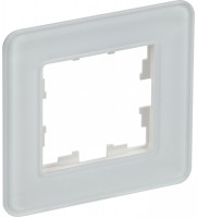 IEK Brite Decor белый матовый стекло скруглённые углы рамка 1 место BR-M12-G-41-K01 фото