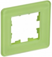 IEK Brite Decor эко грин матовый стекло скруглённые углы рамка 1-местная BR-M12-G-41-K06 фото