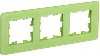 IEK Brite Decor эко грин матовый стекло скруглённые углы рамка 3-местная BR-M32-G-41-K06 фото