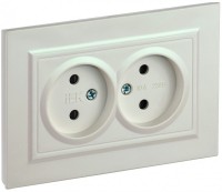 IEK Brite жемчуг розетка 2-я без заземления, со шторками, 10А в сборе BR-R23-10-K36-F фото