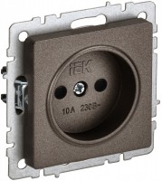 IEK Brite Base тёмная бронза розетка без заземления, со шторками, 10А BR-R13-10-K45 фото