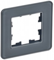 IEK Brite Decor графит матовый стекло скруглённые углы  рамка 1 место BR-M12-G-41-K53 фото