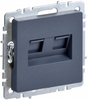 IEK Brite Base маренго розетка компьютерная 2-ая RJ45 кат.6 BR-K20-2-K35 фото