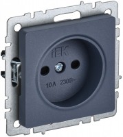IEK Brite Base маренго розетка без заземления, со шторками, 10А BR-R13-10-K35 фото