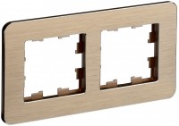 IEK Brite Decor шампань металл скруглённые углы рамка 2 места BR-M22-M-21-K37 фото