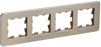 IEK Brite Decor шампань металл скруглённые углы рамка 4 места BR-M42-M-21-K37 фото