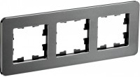 IEK Brite Decor титан металл скруглённые углы рамка 3 места BR-M32-M-01-K48 фото