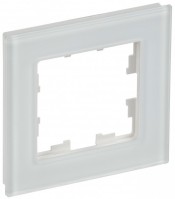 IEK Brite Decor белый матовый стекло рамка 1 место BR-M12-G-31-K01 фото