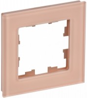 IEK Brite Decor персик матовый стекло рамка 1-местная BR-M12-G-31-K96 фото