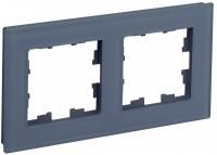 IEK Brite Decor маренго матовый стекло рамка 2-местная BR-M22-G-31-K35 фото