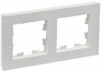 IEK Brite Decor белый рифленый рамка 2 места BR-M22-51-K01 фото