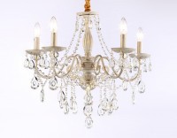 Подвесная люстра с хрусталем TR4944/5 WH/GD/CL белый/золото/прозрачный E14/5 max 40W D605*565 TR4944 фото