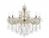 Подвесная люстра с хрусталем TR4929/12 GD/WH/CL золото/белый/прозрачный E14*12 max 40W D910*680 TR4929 фото