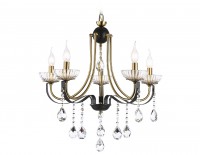 Подвесная люстра с хрусталем TR4952/5 BK/GD/CL черный/золото/прозрачный E14*5 max 40W D620*670 TR4952 фото