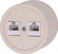 Лизетта Пластик Песочное золото Розетка 1-ая RJ45 B1-302-24 фото