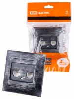 TDM Розетка телефонная RJ11 + компьютерная RJ45 старинное серебро 