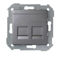 Simon 82 Concept Титан матовый Розетка 2-я со шт RJ45 прямая для передачи данных 8200006-096 фото