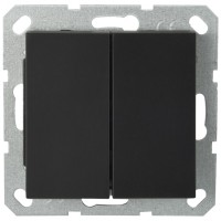 Jasmart G Черный матовый Выключатель 2-кл 10A 250V~ G3023PB фото